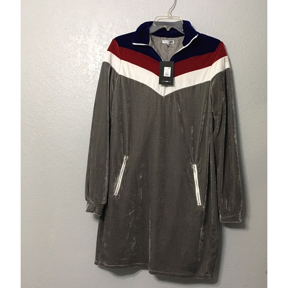 Fashion nova velvet multicolor size small lined dress - Picture 1 of 14